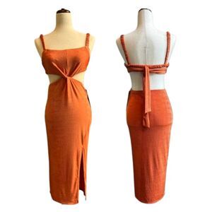 Womens Slinky Bodycon Dress with Twisted Front Size Med by Love & Lemonade